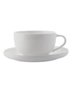 Maxwell & Williams 100ml High Rim Demi Cup & Saucer White