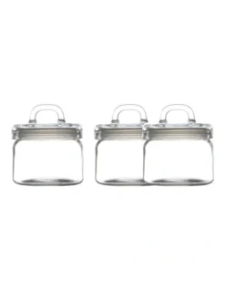 Maxwell & Williams Refresh 750ml 3pc Gift Boxed Canister Set Clear