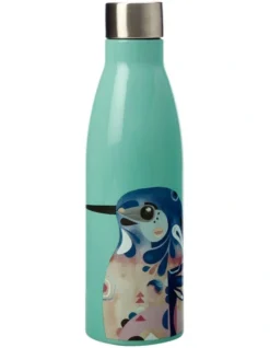 Maxwell & Williams Pete Cromer Azure Kingfisher 500ml Double Wall Insulated Bottle Teal