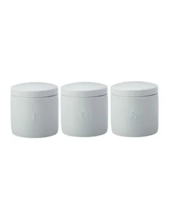 Maxwell & Williams Epicurious Set Of 3 600ml Canister Gift Boxed White