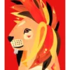 Maxwell & Williams Pete Cromer Wildlife Lion 50x70cm Tea Towel Red