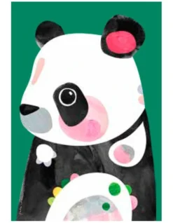 Maxwell & Williams Pete Cromer Wildlife Panda 50x70cm Tea Towel Dark Green