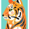 Maxwell & Williams Pete Cromer Wildlife Tiger 50x70cm Tea Towel Pink
