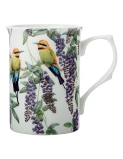Maxwell & Williams Botanic Gardens Victoria Garden Friends 300ml Rainbow Bee-eater Mug Gift Boxed White