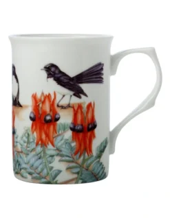 Maxwell & Williams Botanic Gardens Victoria Garden Friends 300ml Willy Wagtail Mug Gift Boxed White