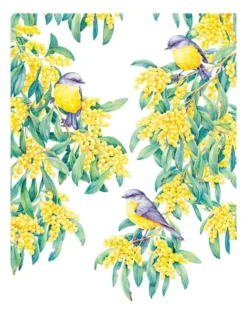 Maxwell & Williams Royal Botanic Gardens Victoria Garden Friends 50x70cm Tea Towel Robin White Print