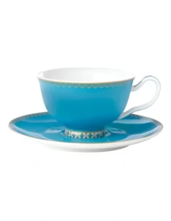 Maxwell & Williams Teas & C's Classic 200ml Gift Boxed Footed Cup & Saucer Set Aqua