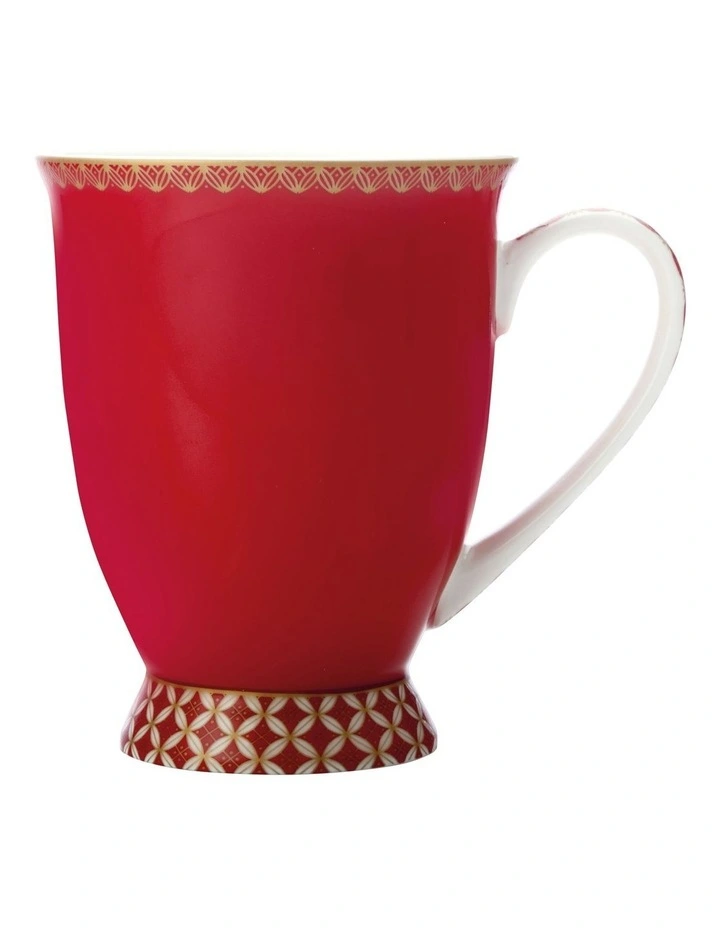 Maxwell & Williams Teas & C's Classic Footed Mug 300ML Cherry Red Gift Boxed