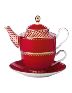 Maxwell & Williams Teas & C's Classic 380ml Teapot Tea For One With Infuser Red