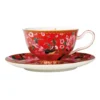 Maxwell & Williams Teas & C's Silk Road 200ml Gift Boxed Footed Cup & Saucer Set Red