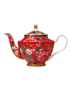 Maxwell & Williams Teas & C's Silk Road 1L Teapot Tea For One With Infuser Red