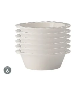 Maxwell & Williams Epicurious Fluted Pie Dish Mini 12.5x4cm White Set Of 6