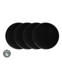 Maxwell & Williams Caviar High Rim Plate 21cm Black Set Of 4