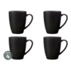Maxwell & Williams Caviar Coupe Mug 400ML Black Set Of 4