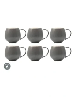 Maxwell & Williams Tint Snug Mug 450ML Charcoal Set Of 6