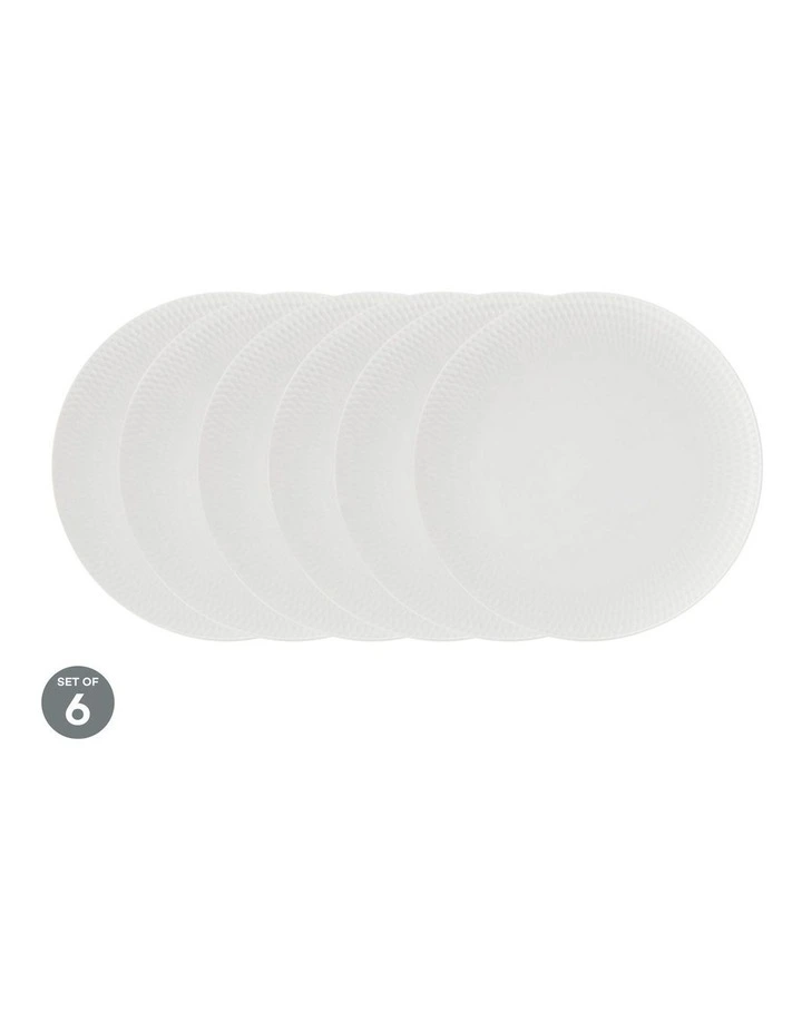 Maxwell & Williams White Basics Diamonds Dinner Plate 27cm Set Of 6
