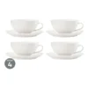 Maxwell & Williams White Basics Diamonds Tea Cup & Saucer Low 250ml Set Of 4