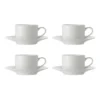 Maxwell & Williams White Basics Straight Cup & Saucer 250ML Set Of 4