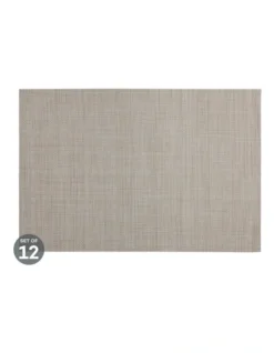 Maxwell & Williams Placemat Crosshatch 45x30cm Taupe Set Of 12