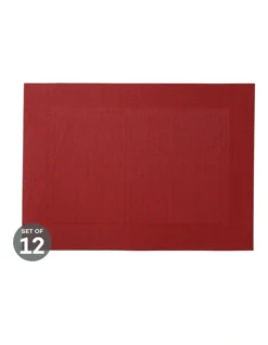Maxwell & Williams Placemat Wide Border 45x30cm Red Set Of 12