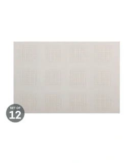 Maxwell & Williams Placemat 45x30cm White Squares Set Of 12