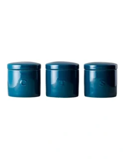 Maxwell & Williams Epicurious Canister 600ML Set Of 3 Teal Gift Boxed