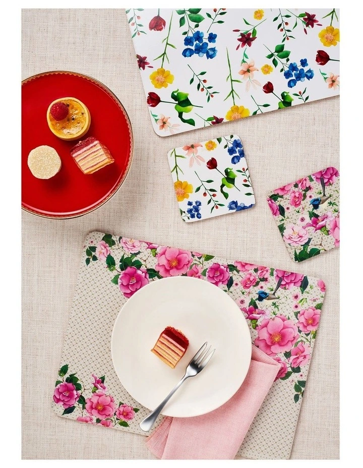 Maxwell & Williams Posy 34x26.5cm Set Of 4 Gift Boxed Cork Back Placemat - Image 2