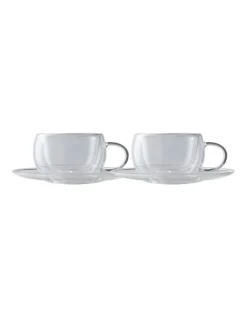 Maxwell & Williams Blend Double Wall 80ml 2pc Gift Boxed Cup & Saucer Set