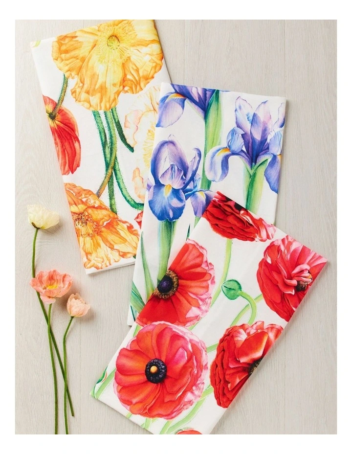 Maxwell & Williams Katherine Castle Floriade Tea Towel 50x70cm Iris - Image 2