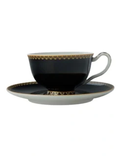 Maxwell & Williams Teas & C's Classic Footed Cup & Saucer 200ML Black Gift Boxed
