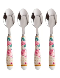 Maxwell & Williams Teas & C's Silk Road Teaspoon Set 4 Piece White Boxed