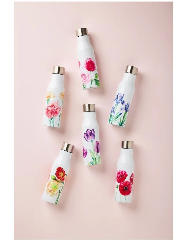 Maxwell & Williams Katherine Castle Floriade Double Wall Insulated Bottle 450ML Cabbage Roses - Image 2
