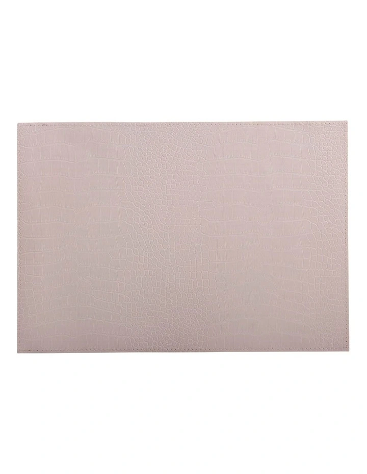 Maxwell & Williams Table Accents Leather Look Alligator Placemat 43x30cm In Ecru
