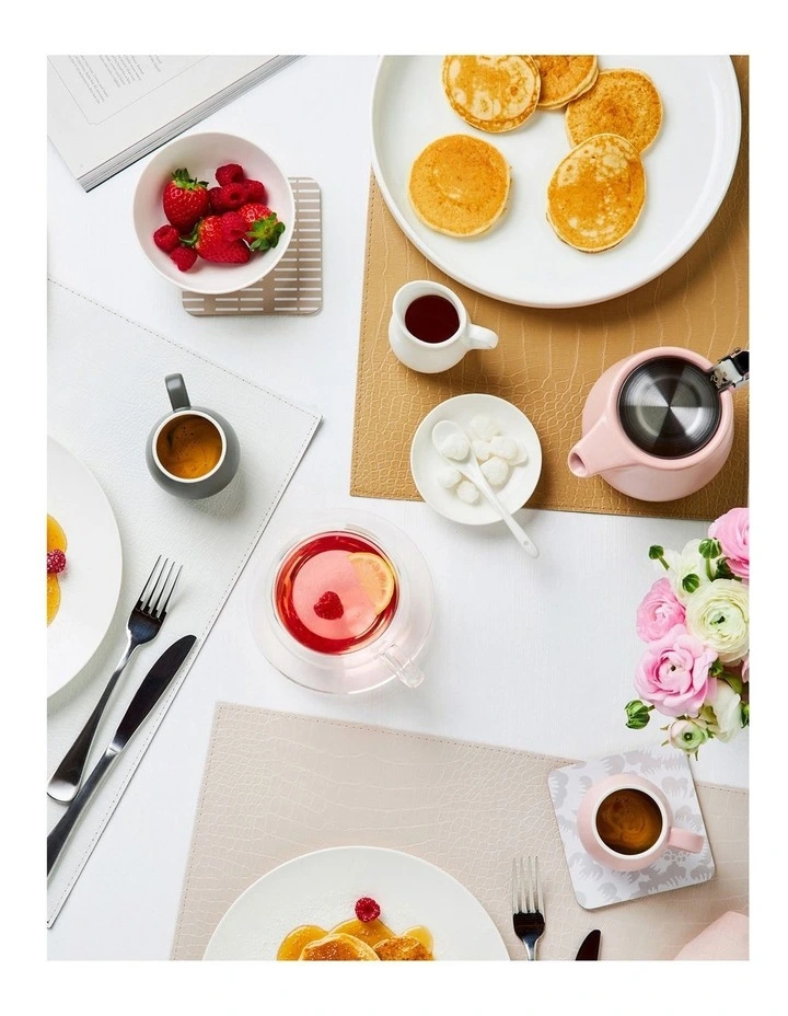 Maxwell & Williams Table Accents Leather Look Alligator Placemat 43x30cm In Ecru - Image 2