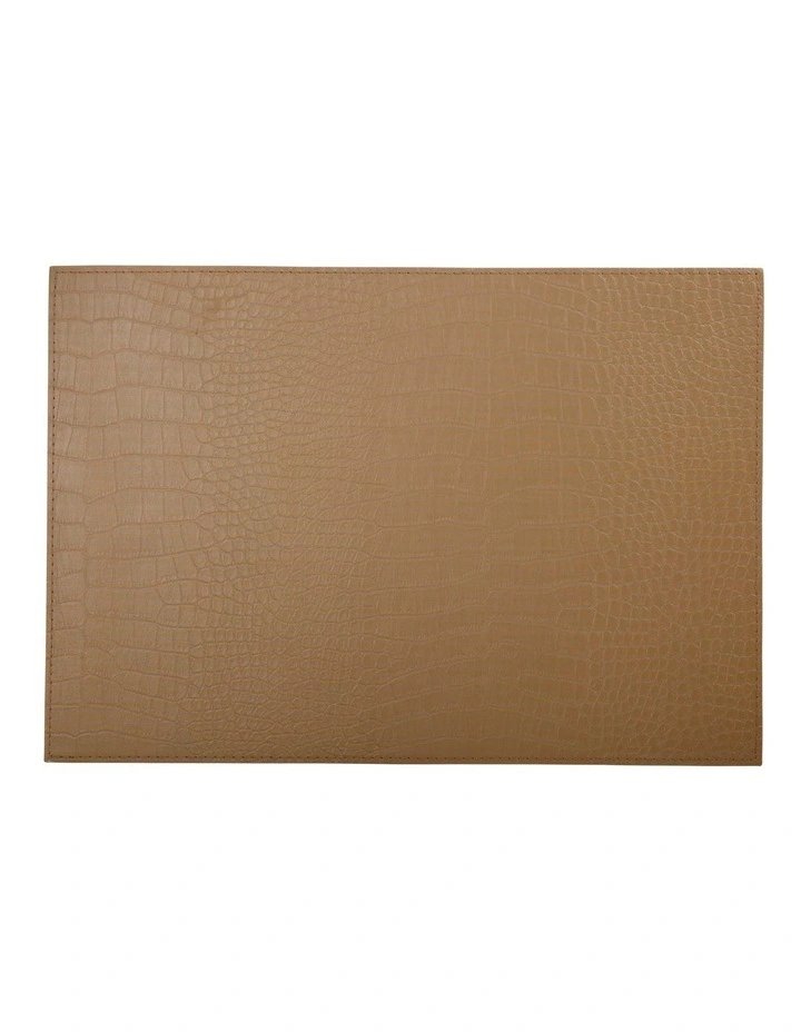 Maxwell & Williams Table Accents Leather Look Alligator Placemat 43x30cm In Tan