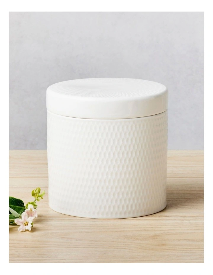 Maxwell & Williams Basics Diamonds Canister 1L Gift Boxed In White - Image 3