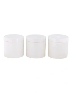 Maxwell & Williams Basics Diamonds Canister 600ml Set Of 3 Gift Boxed In White