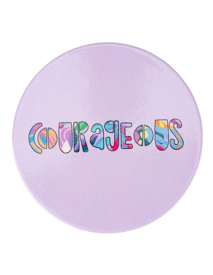 Maxwell & Williams Kasey Rainbow Be Fierce Ceramic Coaster 10cm Courageous In Purple