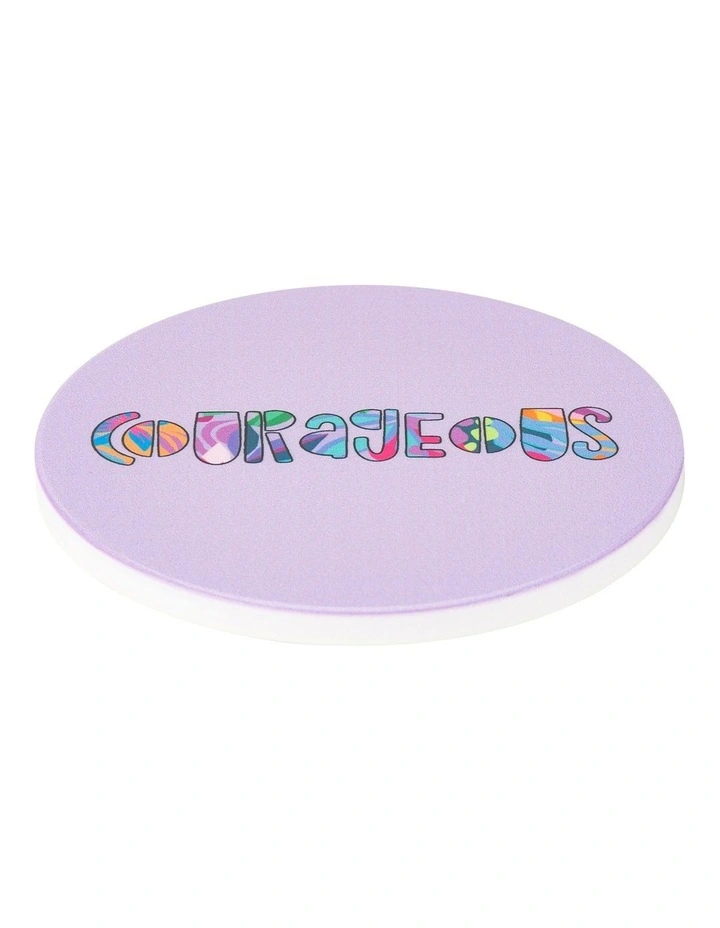 Maxwell & Williams Kasey Rainbow Be Fierce Ceramic Coaster 10cm Courageous In Purple - Image 2