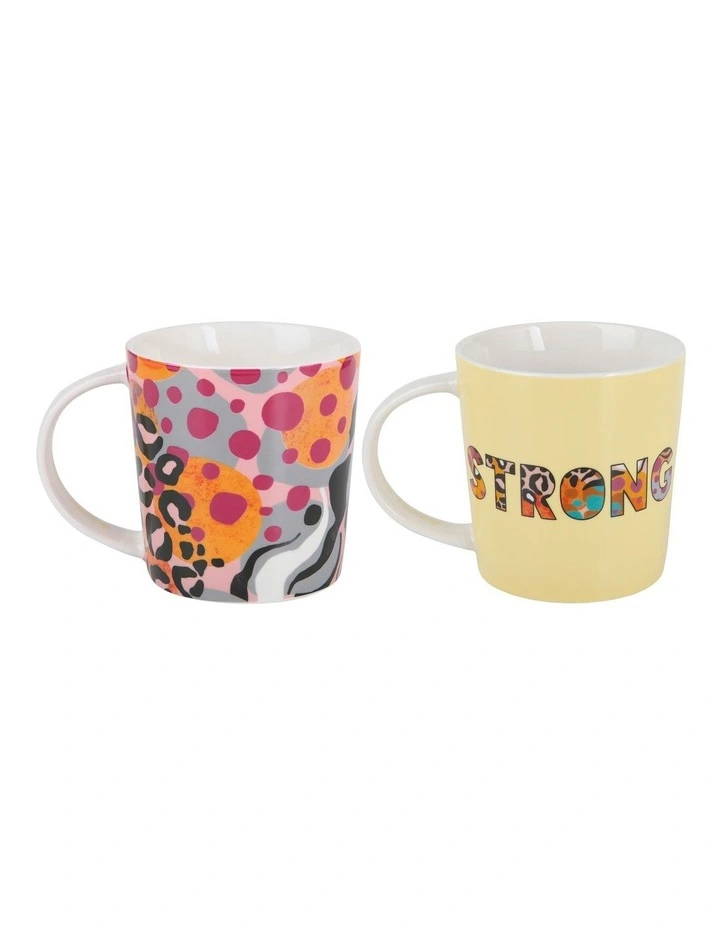 Maxwell & Williams Kasey Rainbow Be Fierce Strong Mug Set Of 2 380ML Gift Boxed In Multi - Image 2