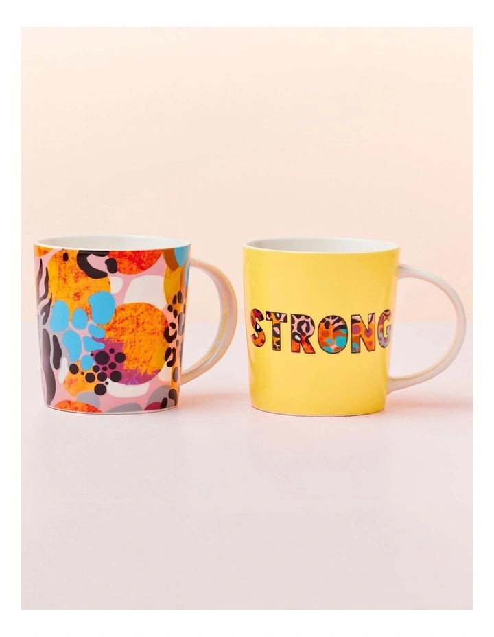 Maxwell & Williams Kasey Rainbow Be Fierce Strong Mug Set Of 2 380ML Gift Boxed In Multi - Image 3
