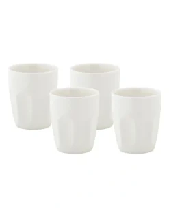 Maxwell & Williams Basics Latte Cup 200ml Set Of 4 Gift Boxed In White