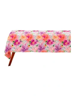Maxwell & Williams Teas & C's Dahlia Daze Cotton Rectangular Tablecloth 270x150cm In Multi