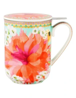 Maxwell & Williams Teas & C's Dahlia Daze Lidded Mug 340ML Gift Boxed In Multi