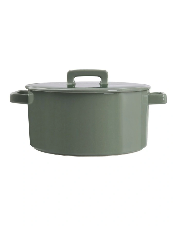 Maxwell & Williams Gift Boxed Epicurious Round Casserole 3L In Sage