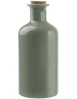 Maxwell & Williams Gift Boxed Epicurious Oil Bottle Cork Lid 500ml In Sage