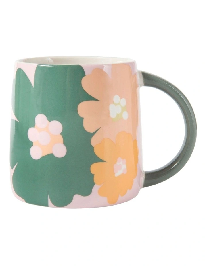 Maxwell & Williams Power Pop Daisy Mug 370ml In Green/Orange