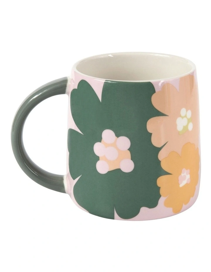Maxwell & Williams Power Pop Daisy Mug 370ml In Green/Orange - Image 2