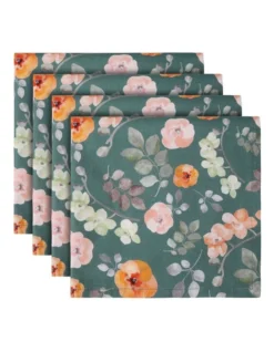 Maxwell & Williams Arcadia Cotton Napkin Set Of 4 45x45cm In Multi